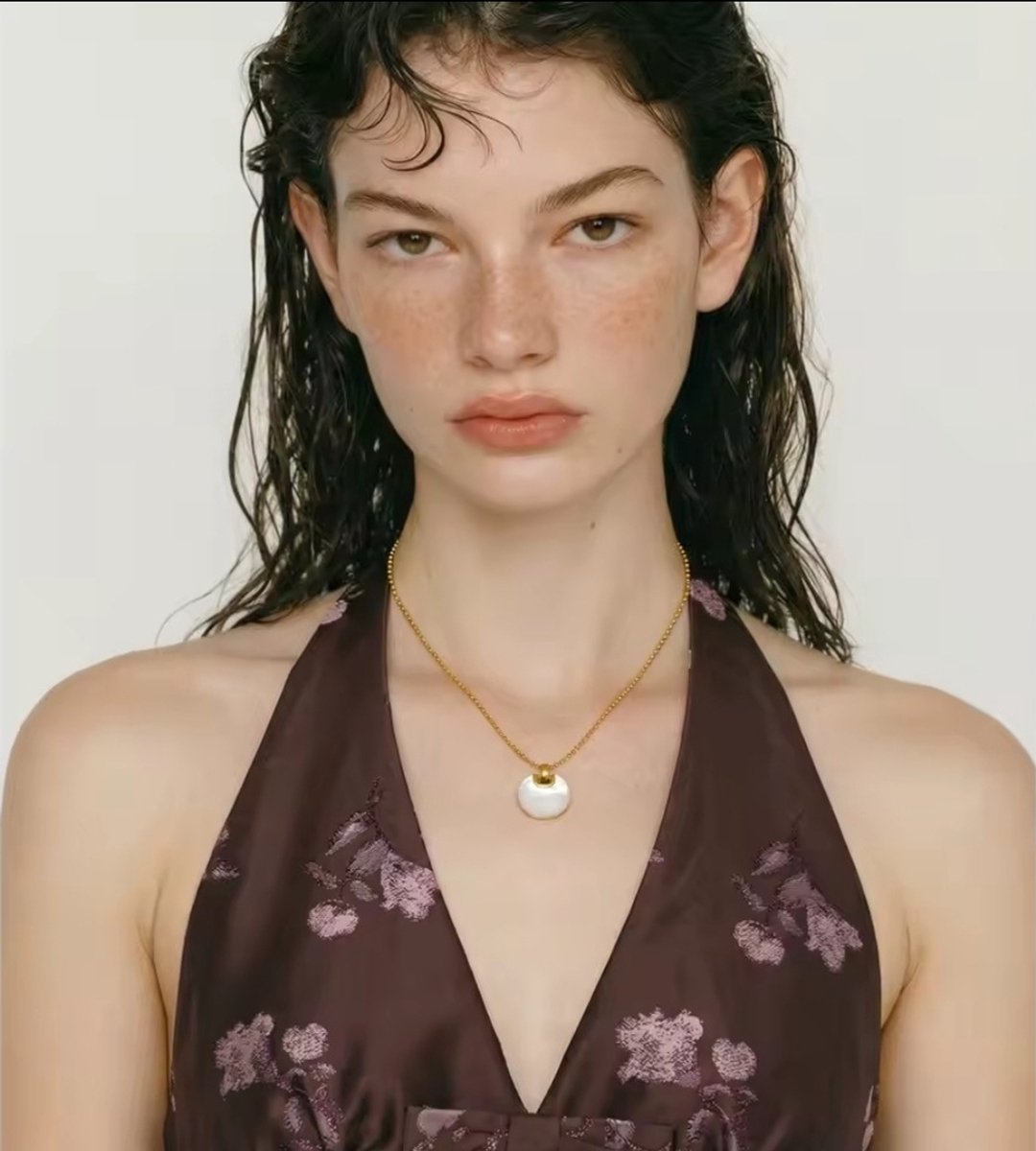 Minimalistische ketting met pareltje en roestvrij staal, kleine en mooi edelsteen ketting voor dames