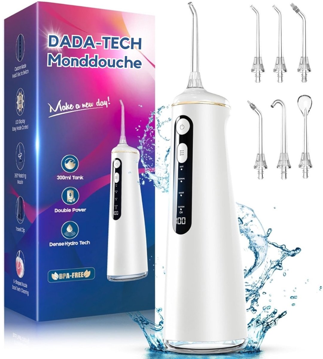 Waterflosser - Monddouche - Flos - Flosser - Waterflosser draadloos - Tanden & Beugels reinigen