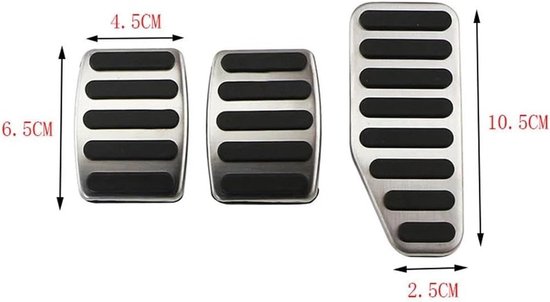 Auto Pedaal Covers - Pedaalbekleding RVS - Verbeter Rijervaring - Antislip Oppervlak - Set van 3 - Zilver — afbeelding 4
