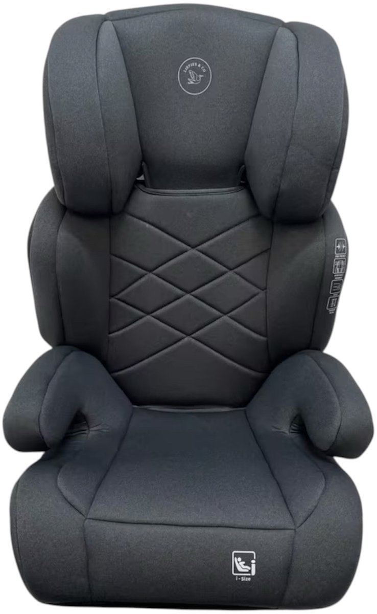 Liefjes & Co Moveup Isofix Autostoel – i-Size – Groep 2/3 (100–150 cm) Memory Foam - Afstelbare hoofdsteun - Booster - Grijs