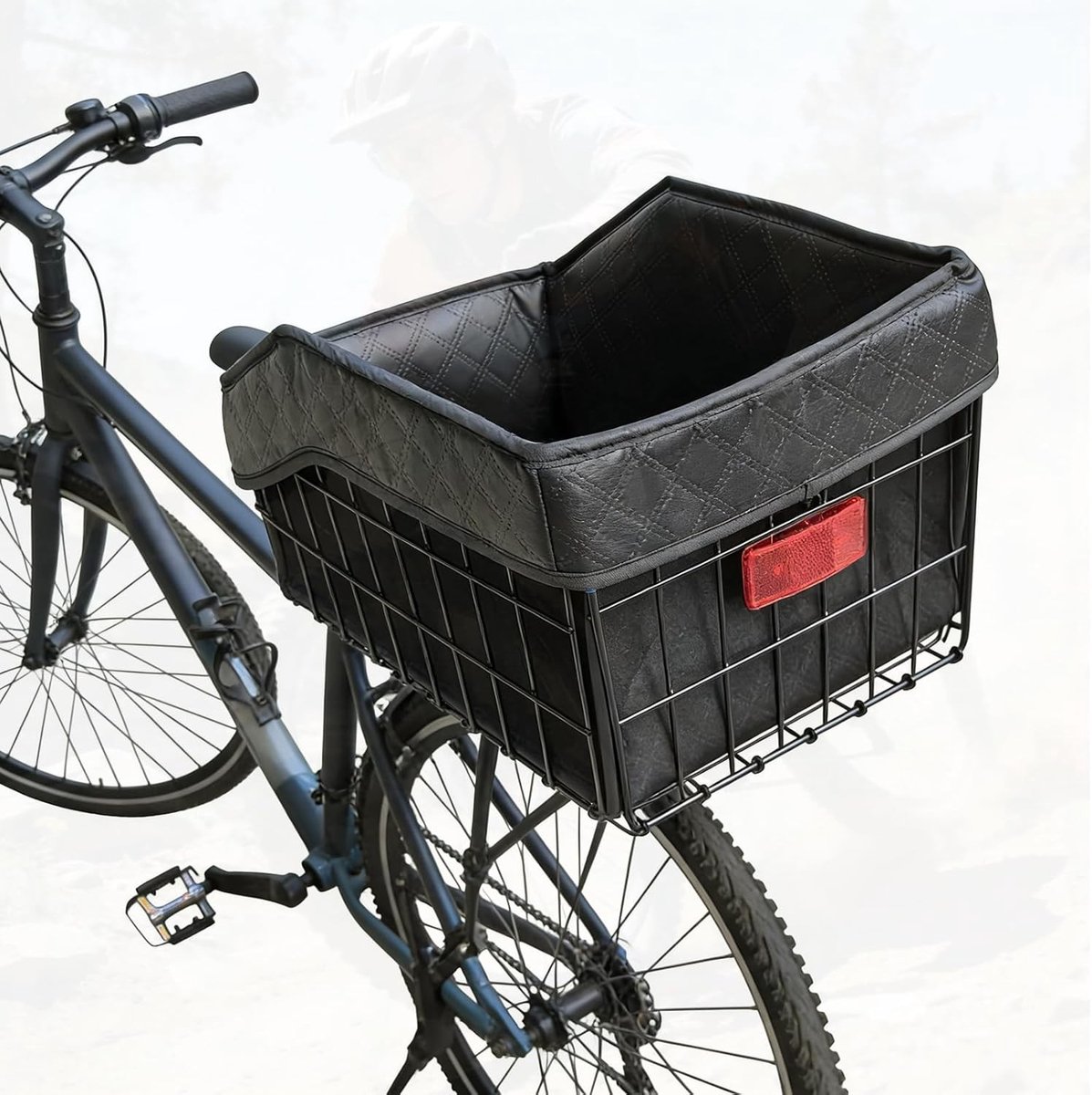Fiets Achtermand - Metalen Draad - Waterdicht en Opvouwbaar - Inclusief Lederen Binnenvoering - Voor Alle Fietsen
