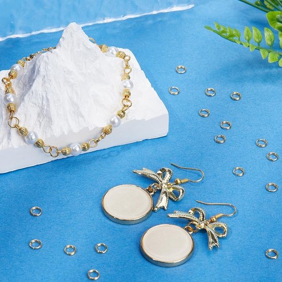 1000 Stuks 5mm Gouden Split Ringen - Dubbele Lussen voor Sieraden Maken, Verbinden van Kettingen, Armbanden en Oorbellen — afbeelding 3