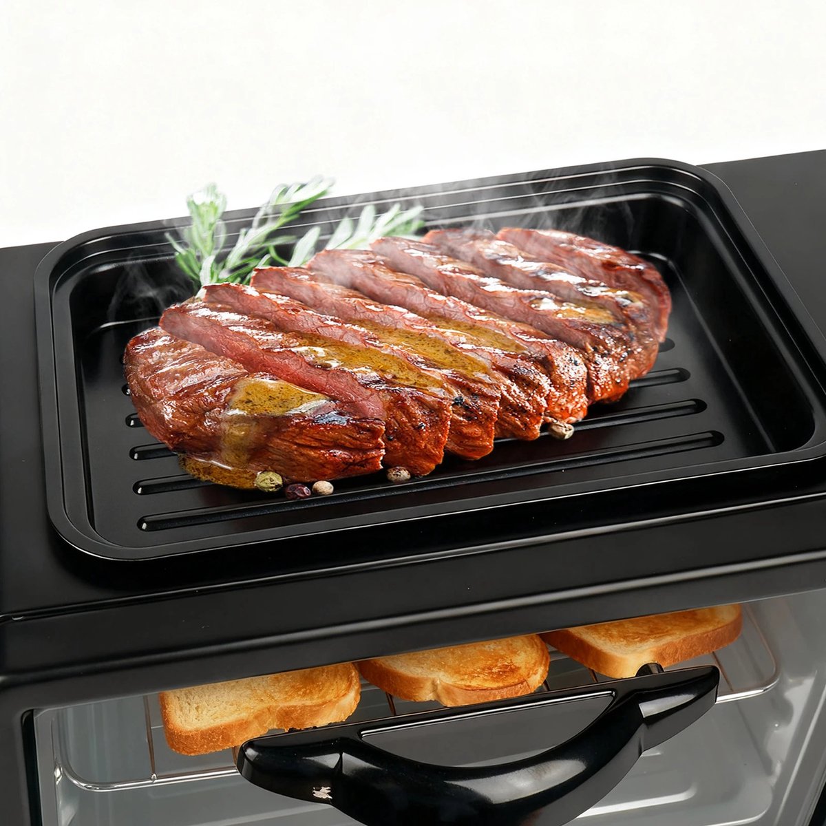 Celestul 3-in-1 Magnetron – Mini Oven 9L – Koffiezetapparaat met Geïsoleerde 600 ml Koffiekan – Broodrooster – Compact Keukenapparaat – Zwart thumbnail 2