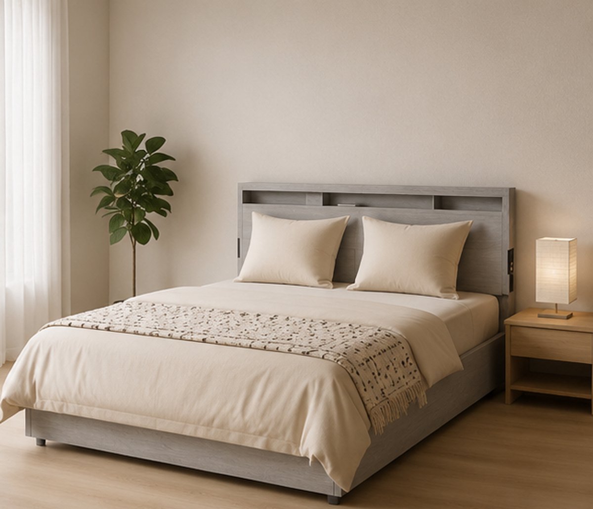 Gestoffeerd Tweepersoonsbed 140x200 cm met Opberglades, Lattenbodem & Fluwelen Bekleding – Opbergbed met Hoofdbord – NovihomeStore