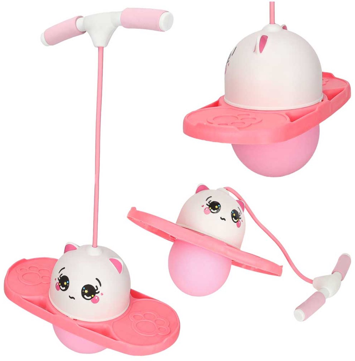 Playos® - Pogo Ball - Roze - 67 tot 110 cm - tot 75 kg - Antislip - Pogo Stick - Buitenspelen - Springstok - Buiten Speelgoed - Sinterklaas - Springbal