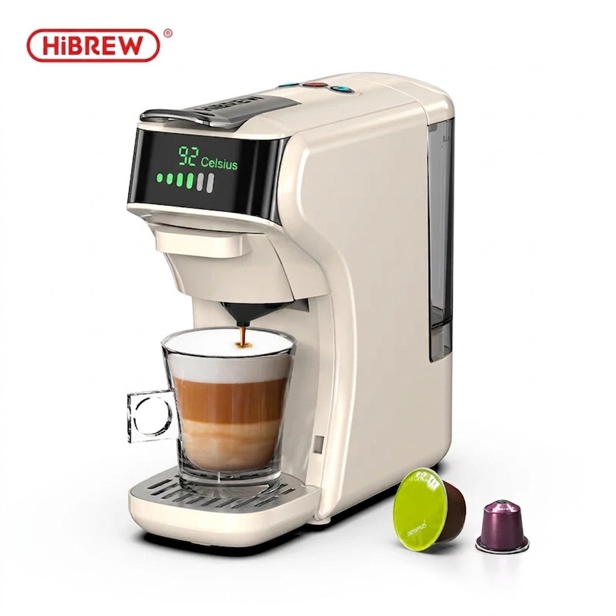 HiBREW H1B Espressomachine - 6-in-1 - Voor Capsules, ESE en Gemalen Koffie