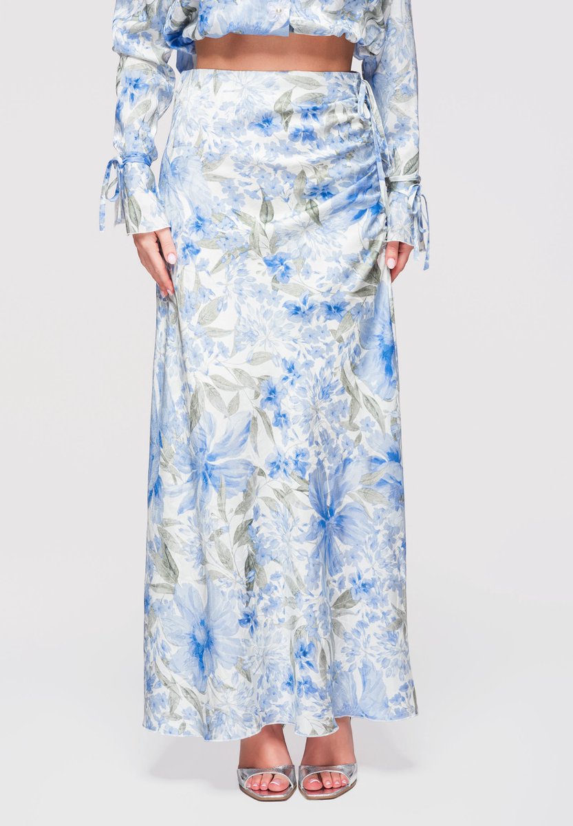 OMBRE Rok - Slim Fit - Gebloemd - Rok Blauw M
