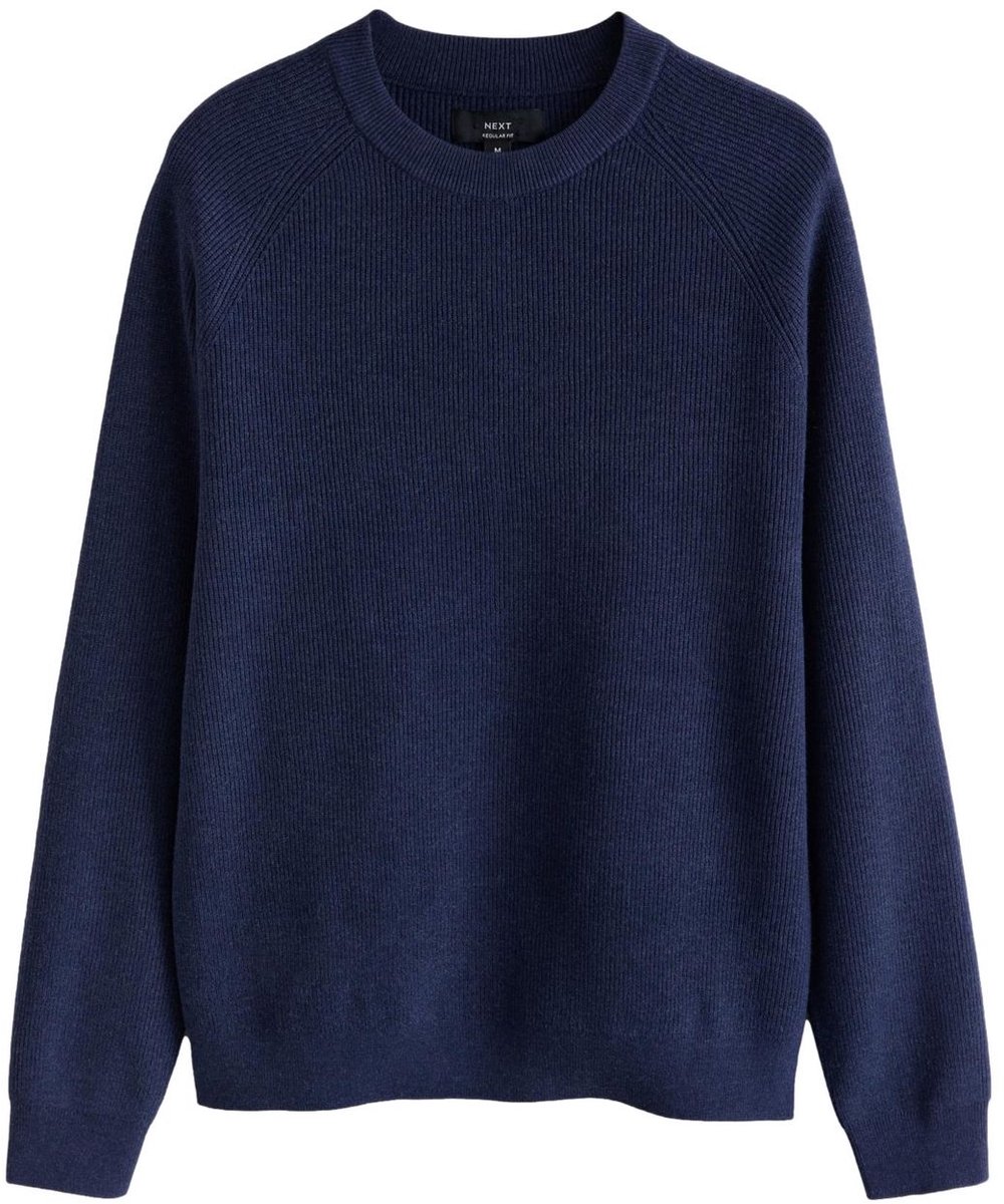 Next - Heren - Essential gebreide trui met structuur - Blauw