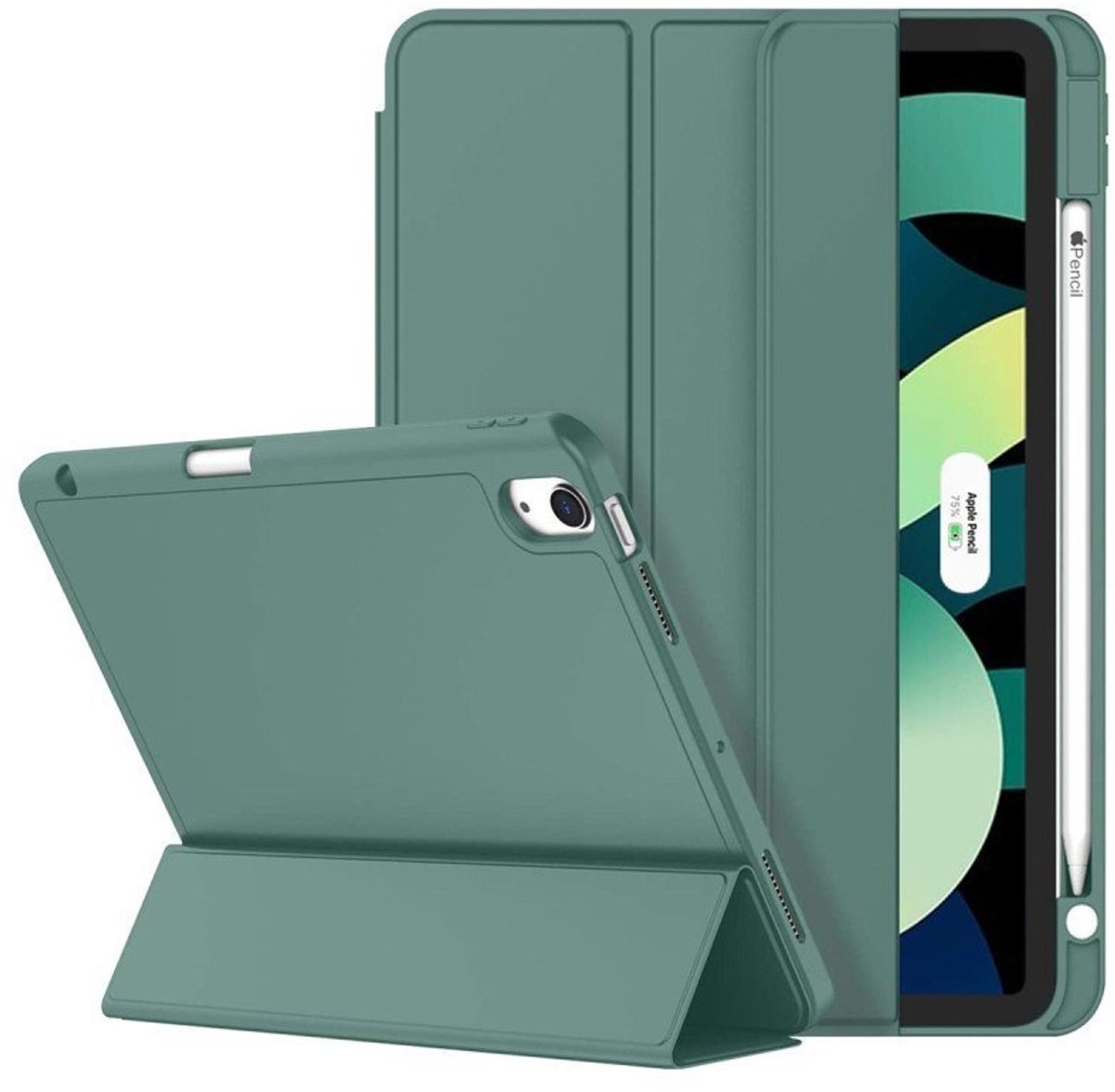 Mobiq - Flexibele Trifold Hoes geschikt voor iPad Air (2026) 11 inch M4 - donkergroen