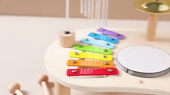 Dutchers® Montessori Muziektafel – Educatief Houten Speelgoed - Grondig CE Gekeurd – Muzikale Activiteitentafel met Instrumenten - Speelgoedtafel - Muziekspeelgoed voor Kinderen – Speeltafel voor Peuters – Kindertafel - Cadeau