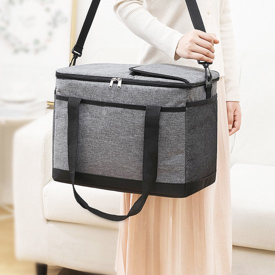 Geïsoleerde Koeltas - Lunchtas 35 liter - Grijs - 42 x 28 x 31cm van Dnntunk — afbeelding 5