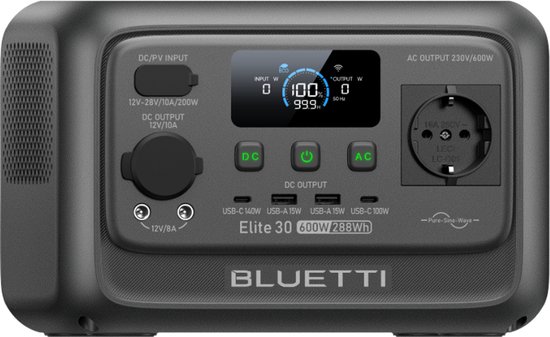 BLUETTI Elite 30 V2 - Duurzame energie - 288Wh - 600W - Portable Powerstation - LFP Draagbare Accu - voor Camping - Outdoor - RV
