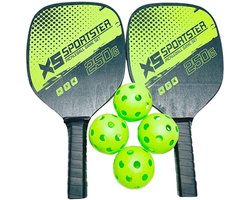 Pickleball Paddle Set met 2 Rackets en 4 Ballen - Ideaal voor Beginners en Buitenactiviteiten met Draagtas