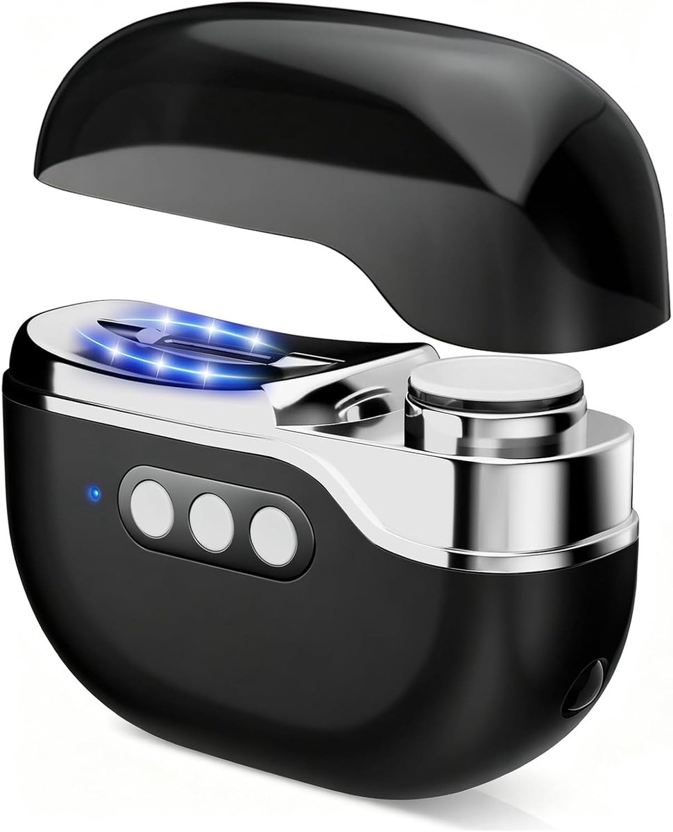 Elektrische Nagelknipper 4-in-1 - Automatische Nageltrimmer met Polijstfunctie - LED Licht - Nagelvijl - Nagelfrees - LED Licht - 2 Snelheden - USB-C Oplaadbaar - Stil en Veilig - Met Nagelopvangbak - Compact en Draadloos Ontwerp - Zwart