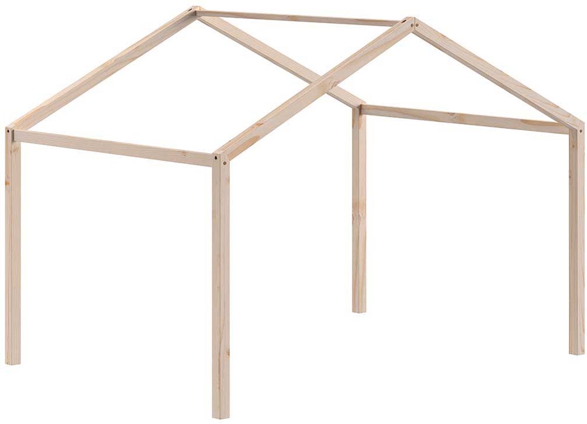 Dak Voor Vloerbed Dallas - 210x147x104cm - Massief Dennenhout - Vipack - Bruin - Hout