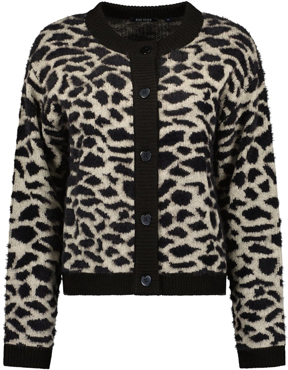 Blue Seven - dames - Vest 248134 beige/zwart print Blue Seven - maat 42
