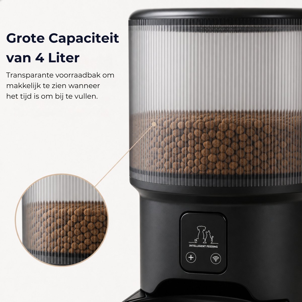 Boncy® Automatische Voerbak 4L - Voerautomaat voor Hond & Kat - Voerdispenser met Smart App WiFi Control - Pet Feeder - Elektrische Voerbakken - Zwart thumbnail 5