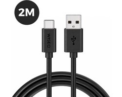 Câble USB vers USB C - Câble de 2 mètres pour Samsung et Huawei - Zwart