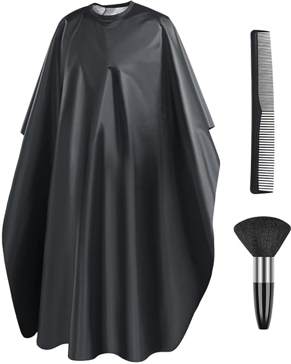 LISM-Kapperscape, nylon saloncape, kapperscape met nekwarmer, kapperscape met kam, salonaccessoires voor mannen en vrouwen.