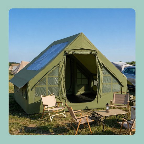 Kampeertent - groen - 300x200x210 cm - stahoogte — afbeelding 2