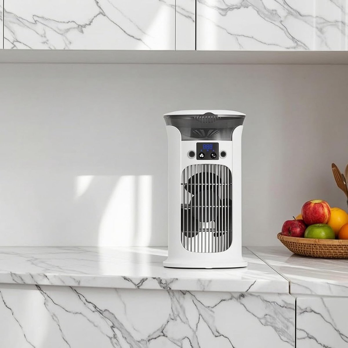 Mobiele Airco - 3-in-1 - 800ml - Kleine Airconditioning zonder Afvoer Slang - Draagbare Ventilator - 20 dB - 3 Functies & Snelheden - Luchtbevochtiger - Slaapkamer Kantoor Woonkamer - Wit – foto 5