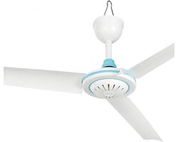 12V Draagbare Plafondventilator - Ø 50 cm - Mini Hangventilator voor Camping, Tent, Gazebo & Camper - Fluisterstil & Energiezuinig - Wit/Blauw