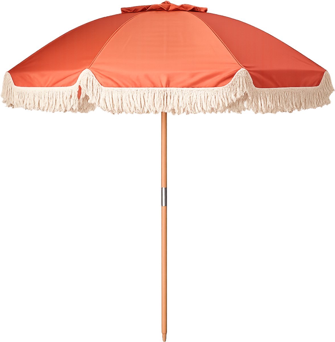 Pro Beach Strand / tuin Parasol Fiji - D180 cm - polyester/hout - terracotta - waterafstotend - tweedelige paal