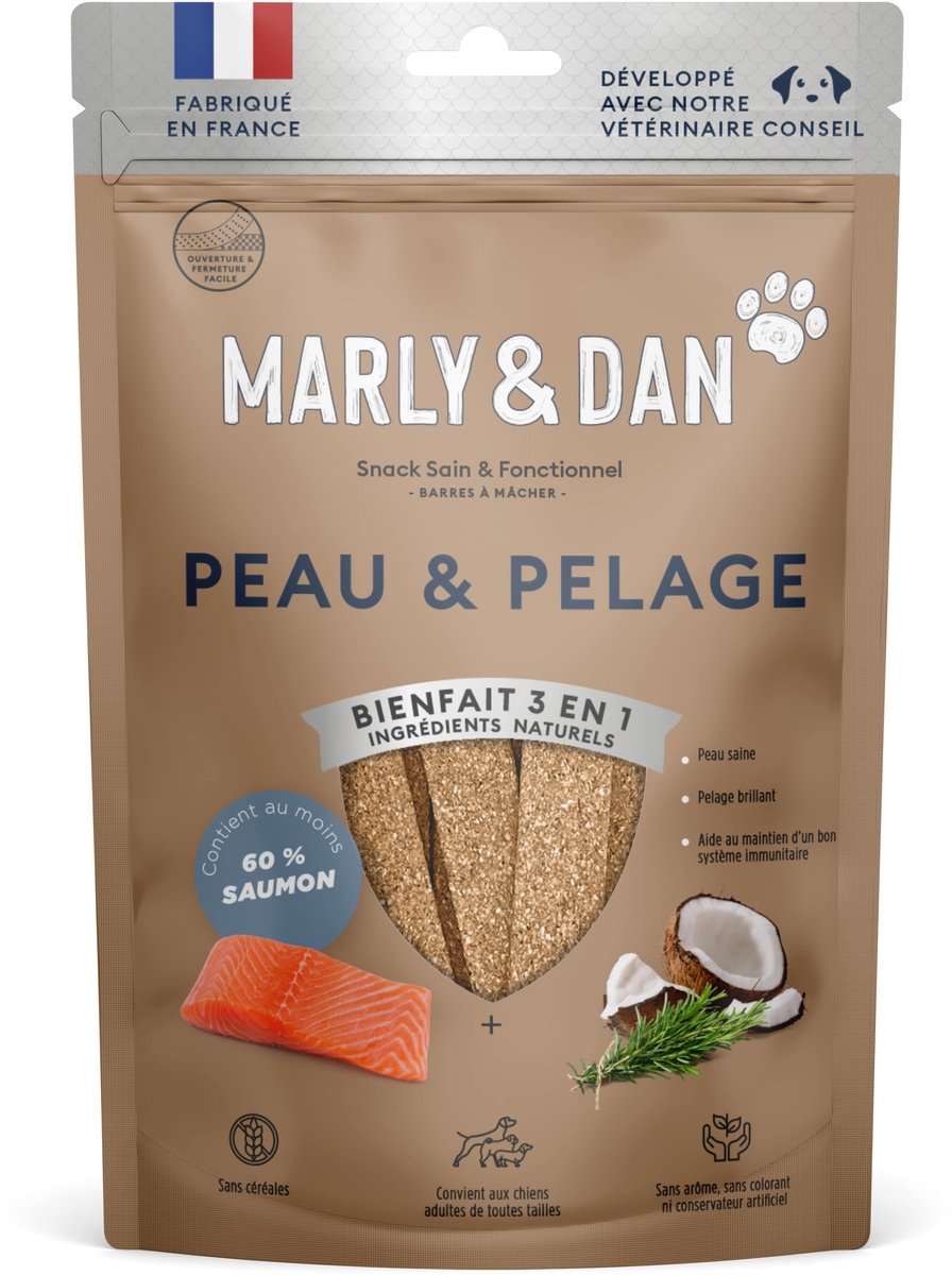 MARLY AND DAN Huid en Vacht Zalm Hondensnacks 80g