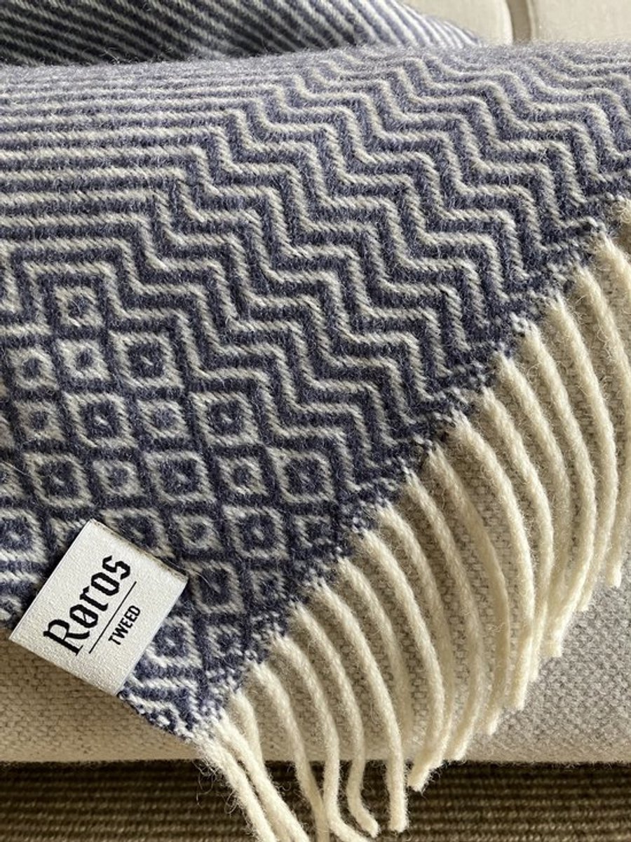 Røros Tweed Roros Tweed plaid KATTEFOT | nachtblauw