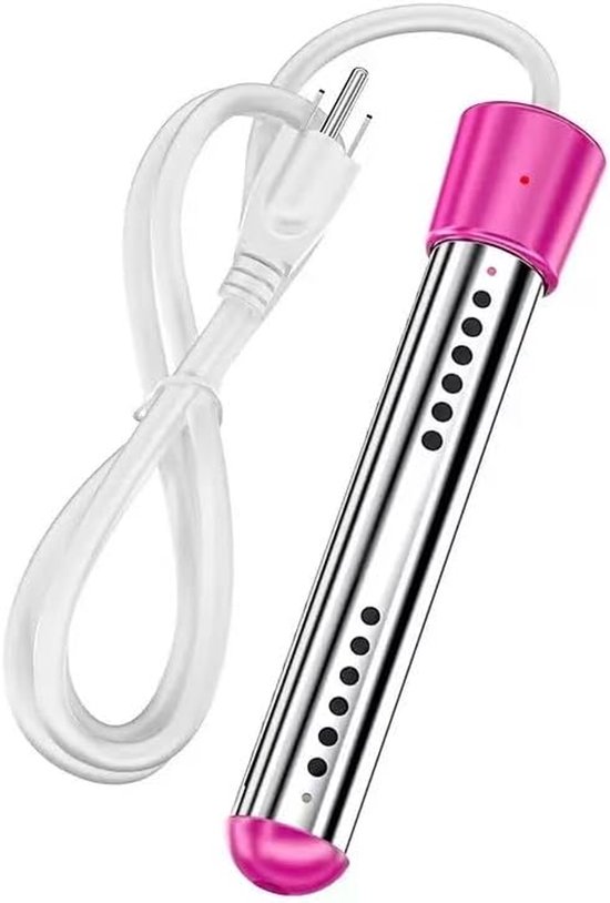 Elektrische Dompelverwarmer - 3000W - Dompelaar - Snelwaterverwarmer met Automatische Uitschakeling - Waterverwarmer - Zwembadwaterverwarmer - Reisdompelaar - Draagbare - Veilig & Duurzaam - Voor Bad, Emmer & Voetenbad - Roze — afbeelding 2