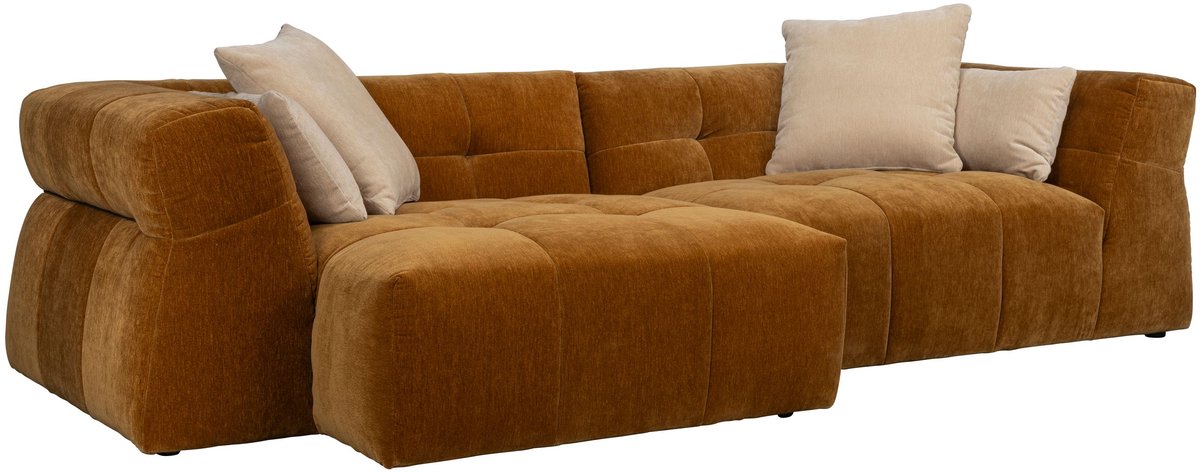Dutchbone Hodge Bank met Chaise Longue Links Okergeel - Geel