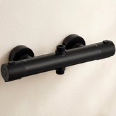 Auralum Max Thermostatische Douchekraan - 15 cm - Douchemengkraan met 2 Uitgangen - Waterbesparend - Inclusief koppelingen - Zwart
