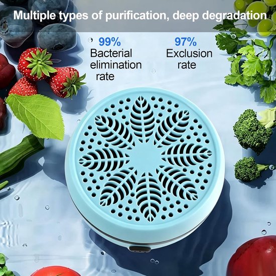 Pesticiden Reiniger - Groente- en Fruitreiniger - Draagbare - Titanium Zuivering - 1200mAh - IPX7 - Verwijder Moeiteloos Bacteriën & Pesticiden - voor Het Reinigen van Fruit, Groenten en Vlees - 1 Wit — afbeelding 4