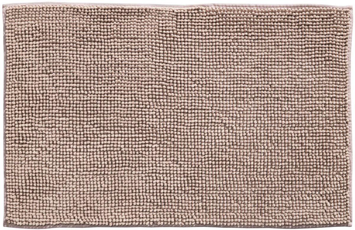 Badmat Indiana Taupe 58x90 cm – Zachte Chenille Badmat Rechthoek – Luxe Douchemat – Sneldrogend & Waterabsorberend – Oeko-Tex Gecertificeerd – Wasbaar