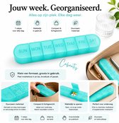 Cabantis® Pillendoos Week - Medicijndoos 7 Dagen - Pillen Organizer voor Medicatie, Vitamines & Supplementen - Compacte Weekdoos voor Onderweg - Groen