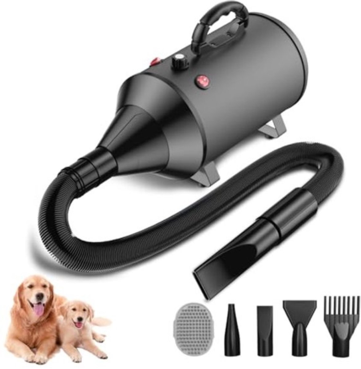 Bol.com Thuys - Professionele Hondenföhn 3800W - 4 Mondstukken - 50dB Stil - 35-70°C Instelbaar - voor Alle Hondenvachten aanbieding