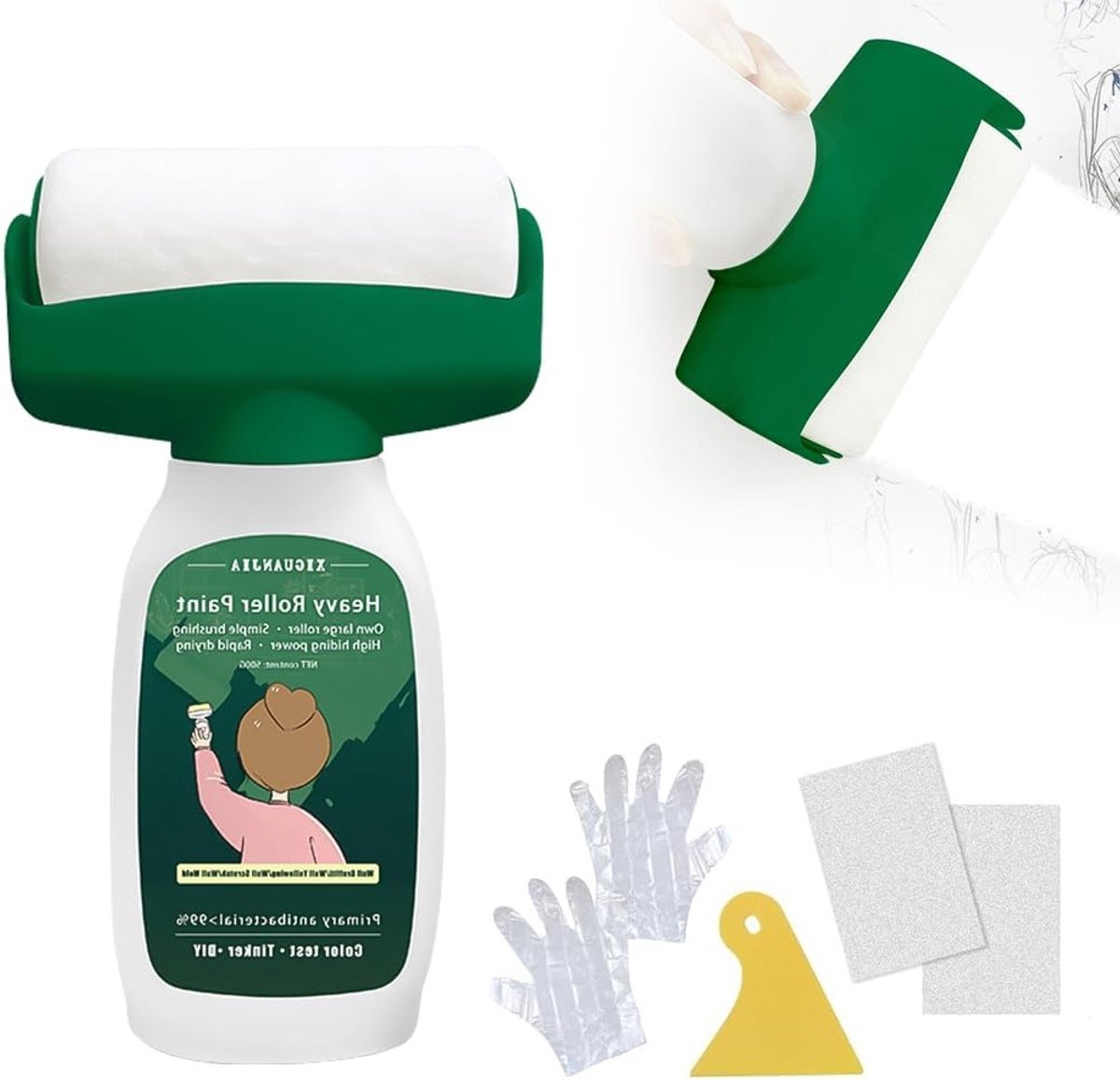 Witte muurverf reparatie, 500 g, 2-in-1 formule voor het herstellen van muren, waterbasis en latex verf geschikt