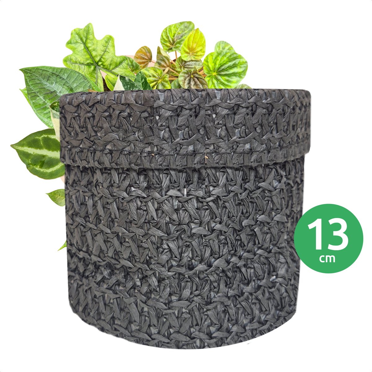 SIZO Knitted Paper Bag - Zwart Ø 13 cm