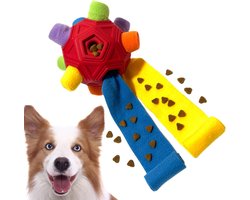 YAGXIG Hondensnuffelbal - snuffelbal - huisdierspeelgoed - onbreekbaar - huisdierbenodigdheden - interactief speelgoed - slow feeder - geschikt voor kleine, middelgrote en grote huisdieren (Rode Regenboog)
