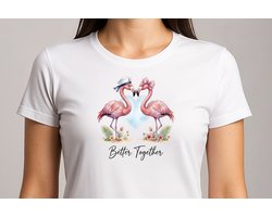 Better Together Flamingo - T Shirt - cute - kawaii - Gift - Cadeau - schattig - schattigdesign - liefdesign - pastelkunst - Funny