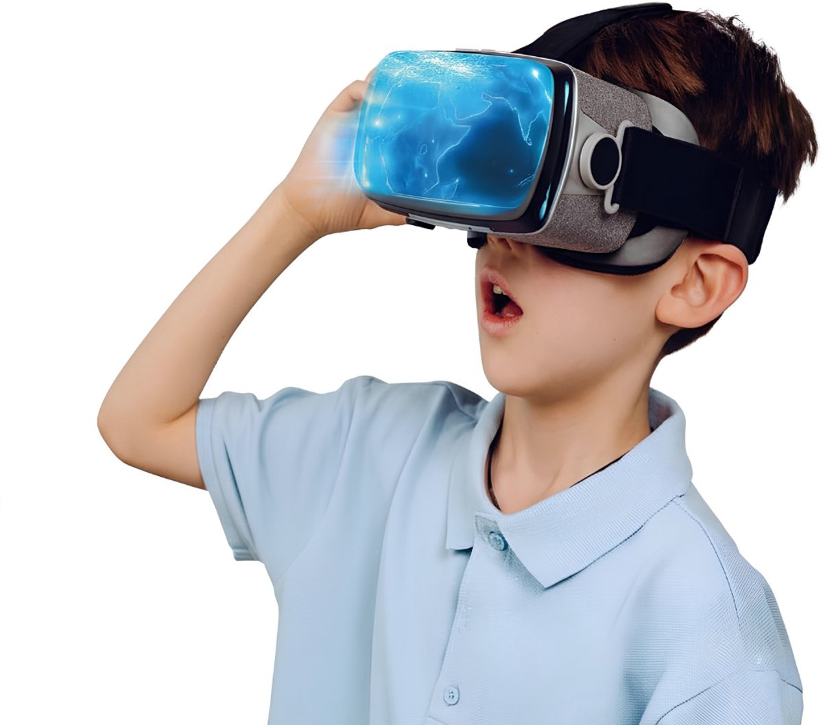 KAD® VR Bril - VR-bril voor Kinderen van 5-12 Jaar - VR Bril met Controller - VR Bril Smartphone - Zwart en Grijs - 20cm x 14cm x 1cm