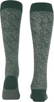 FALKE Snow Glitter lang gedessineerd wol kniekousen dames groen - maat 35-38