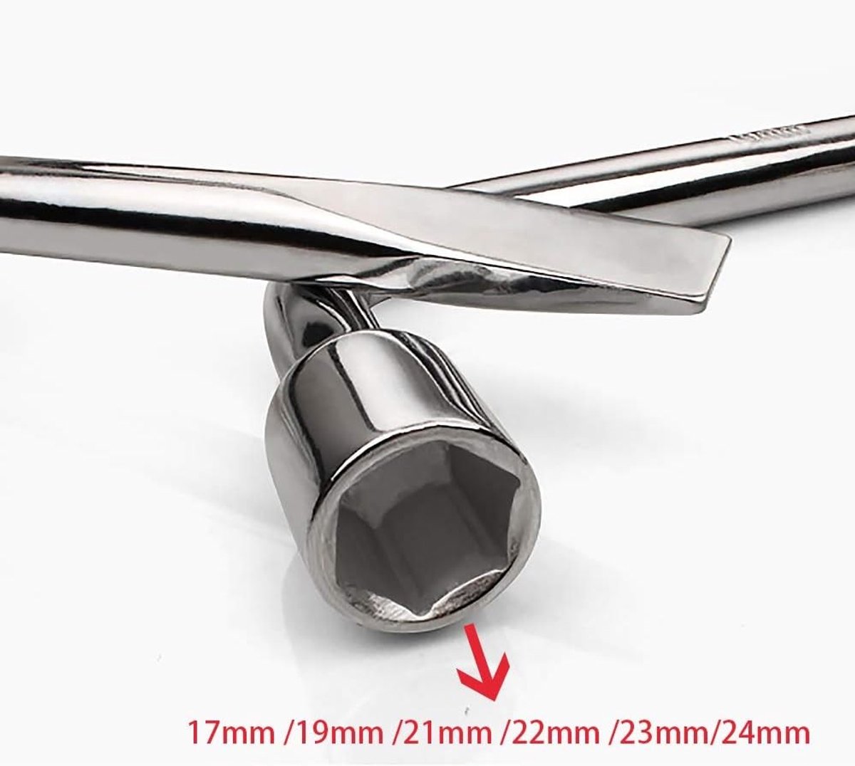 L-Type Wielmoersleutel 17MM van Chroom Vanadium Staal voor Auto Reparatie en Onderhoud