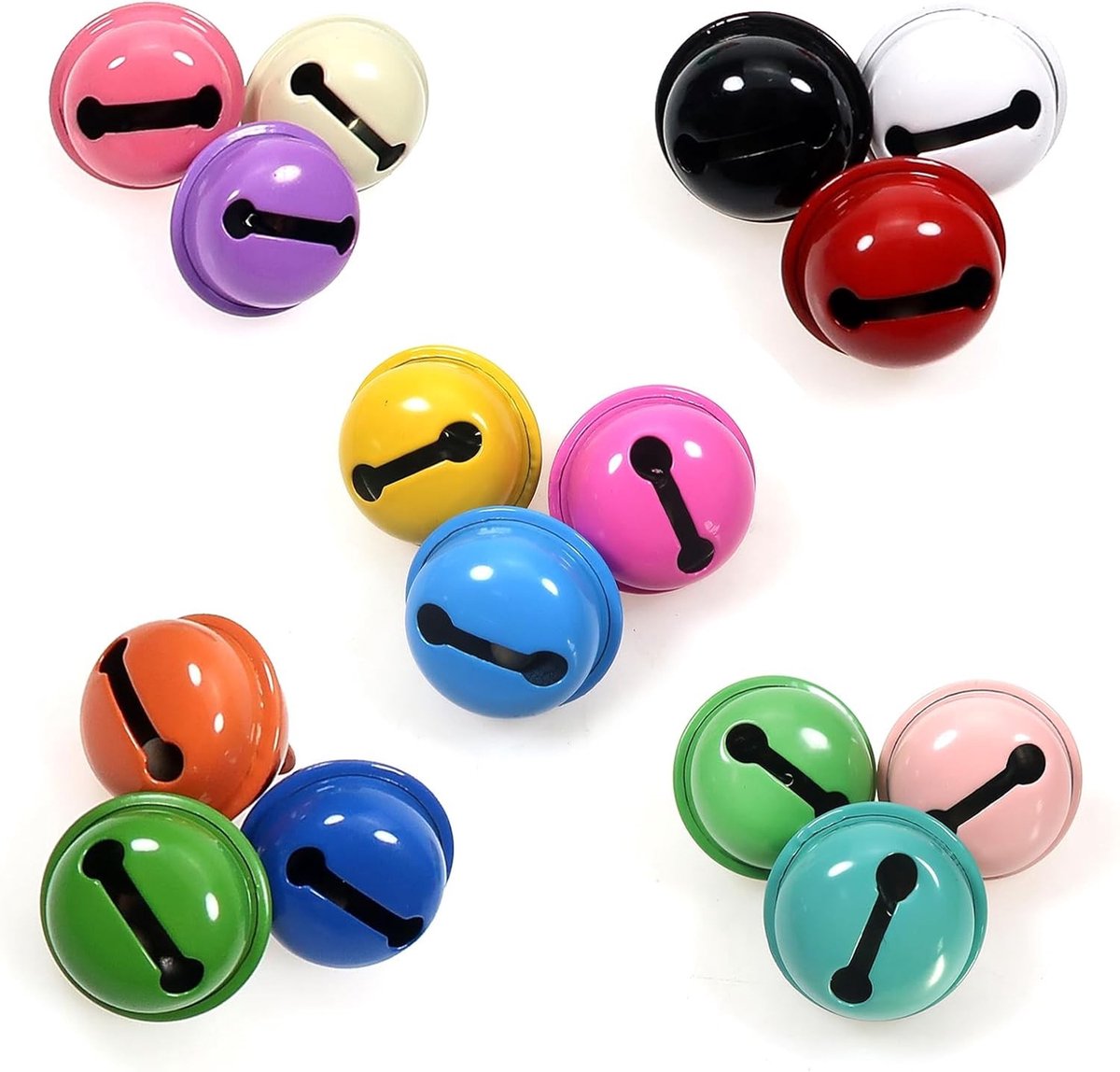 15 Stuks Kleine Metalen Belletjes voor Kerstdecoratie - Multicolor 22mm, Creatief en Leuke Versiering
