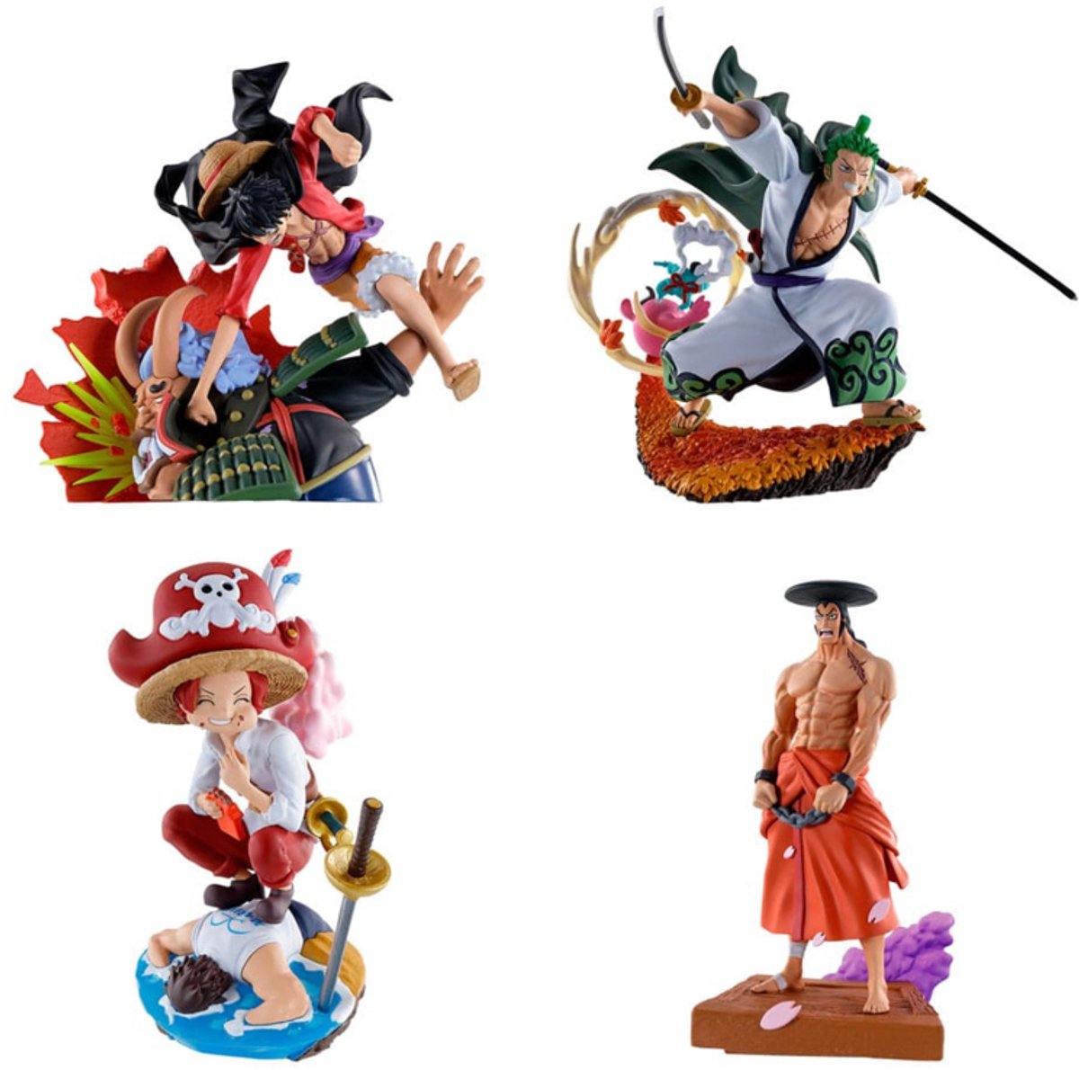 One Piece Petitrama PVC Mini Statue Logbox Re Birth Wano Kuni Vol. 1 Set 9 cm