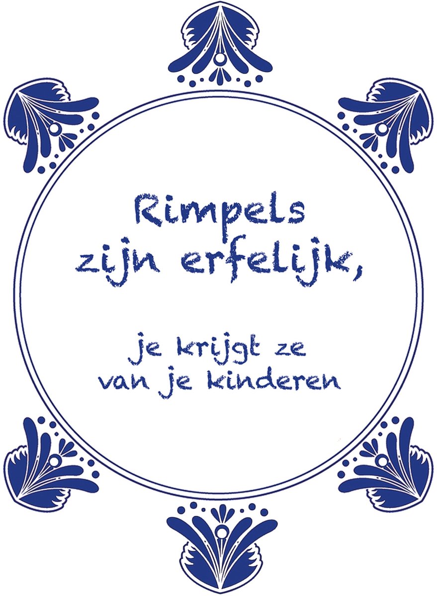 Metalen wandbord 30 x 20 cm - NL tekst - Nederlands - Grappig - Rimpels - Ouderdom - Kinderen
