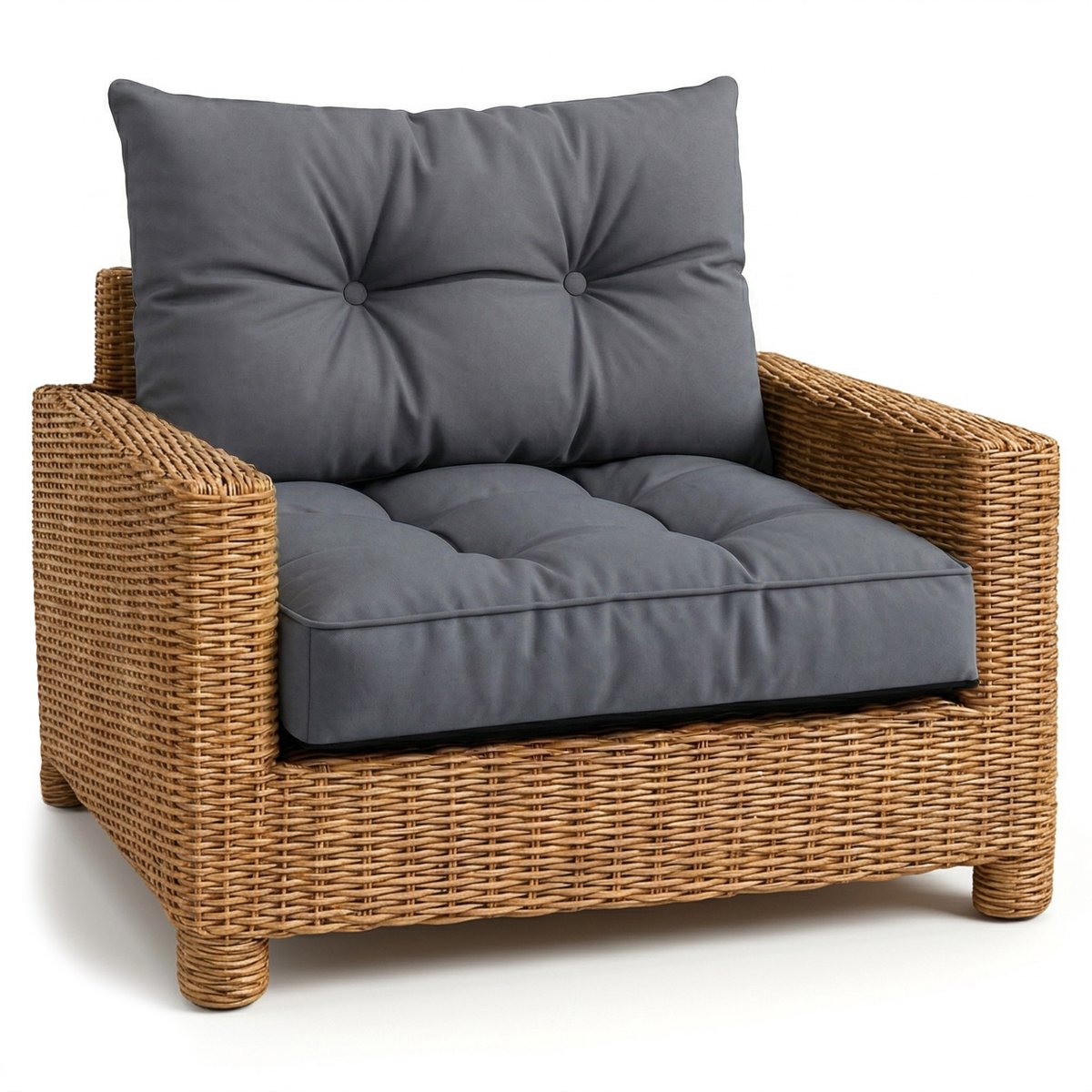 Kussen Lounge Tuinmeubelen - Rugkussen 40x70 cm Rug Rattan Ideaal voor balkon terras loungeset buiten comfort vulling dik duurzaam Grafiet