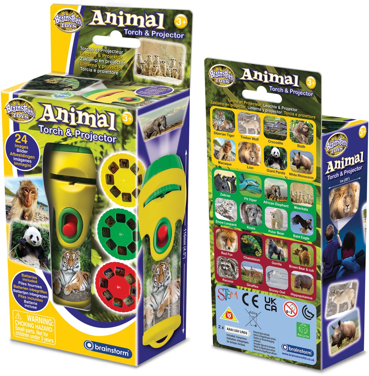 Brainstorm Toys - Animal Torch and Projector - zaklamp en projector dieren