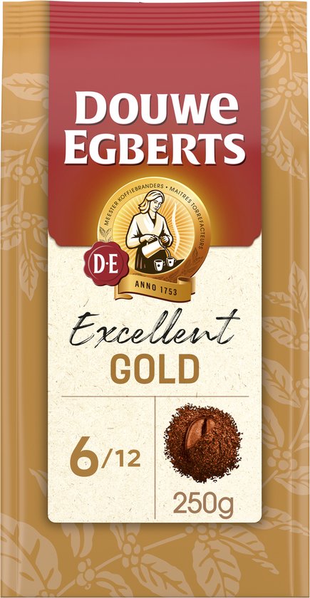 Douwe Egberts Excellent Gold Filterkoffie - Intensiteit 06/12 - 4 x 250 gram