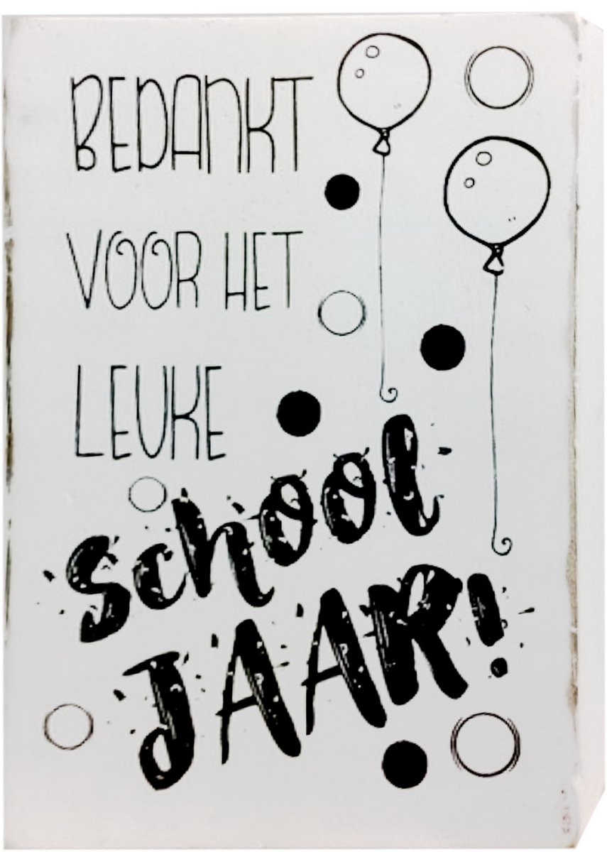 Cotton Counts - Decoratie - Bedankt voor het leuke schooljaar! - 10x15cm
